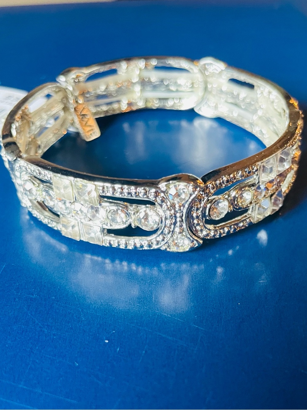 ViVI Silver-Tone Crystal Bracelet with Clear Stones